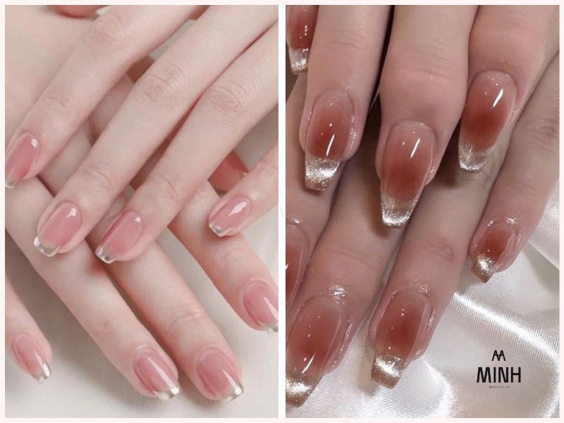 Mẫu móng tay màu xanh pastel phối mắt mèo ấn tượng