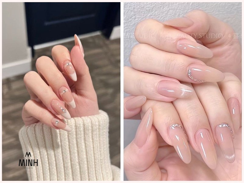 Mẫu móng tay màu nude pastel tự nhiên
