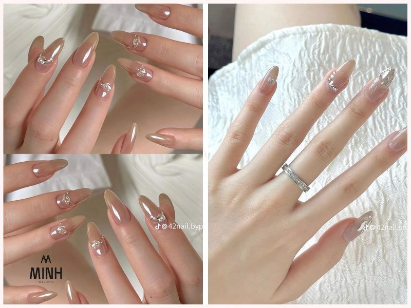 Mẫu móng tay màu hồng pastel mềm mại, gợi cảm giác nhẹ nhàng