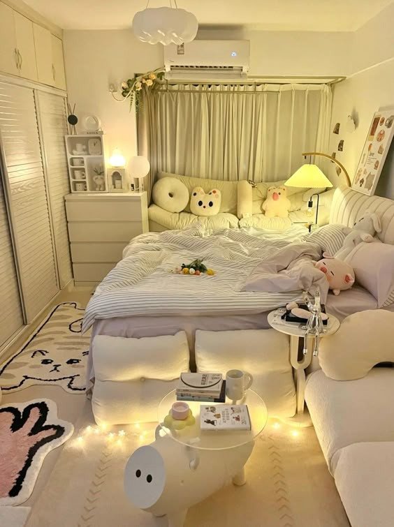 Decor phòng ngủ với giường kích thước gọn nhe