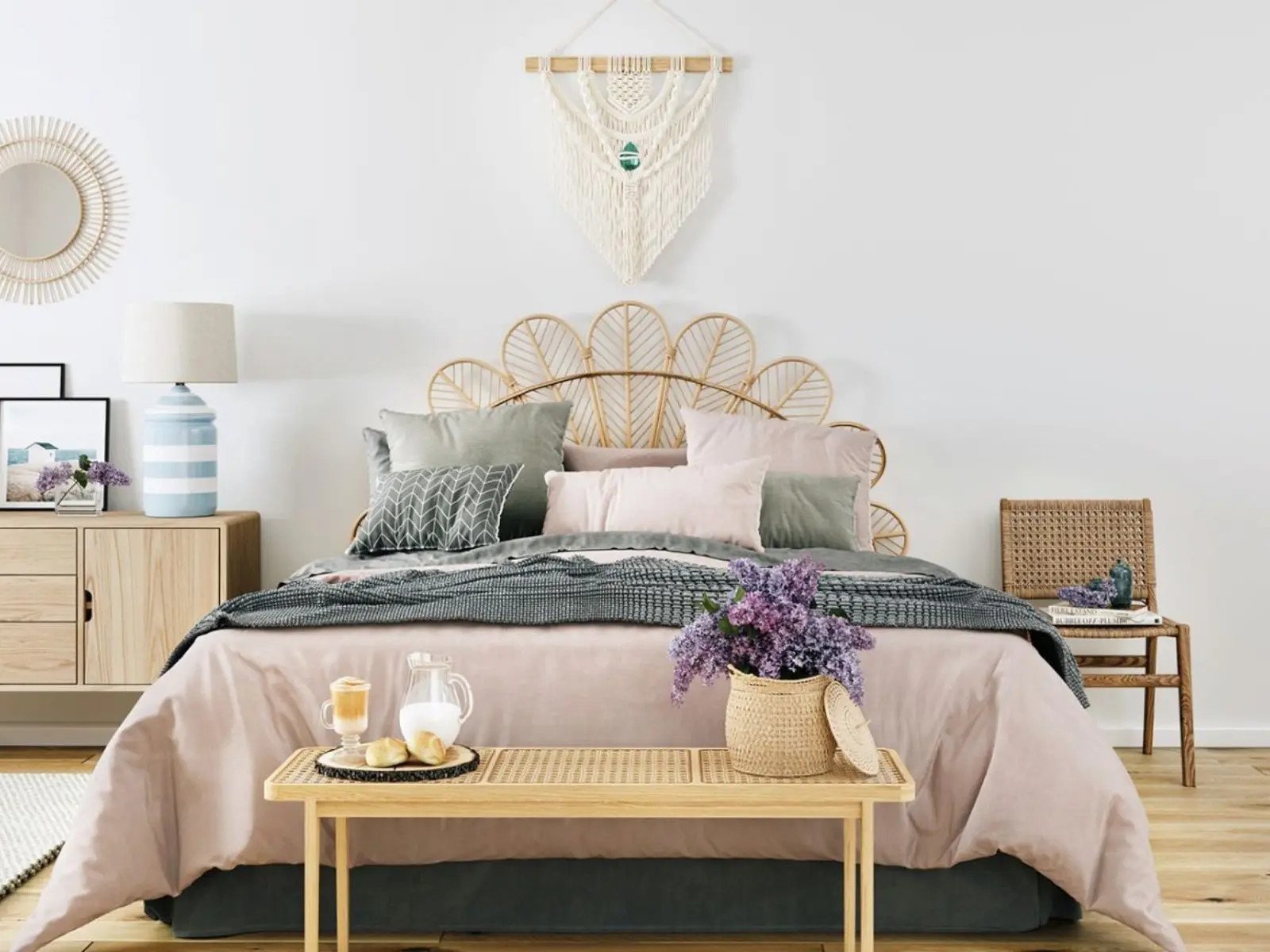 Decor phòng ngủ với chất liệu gỗ