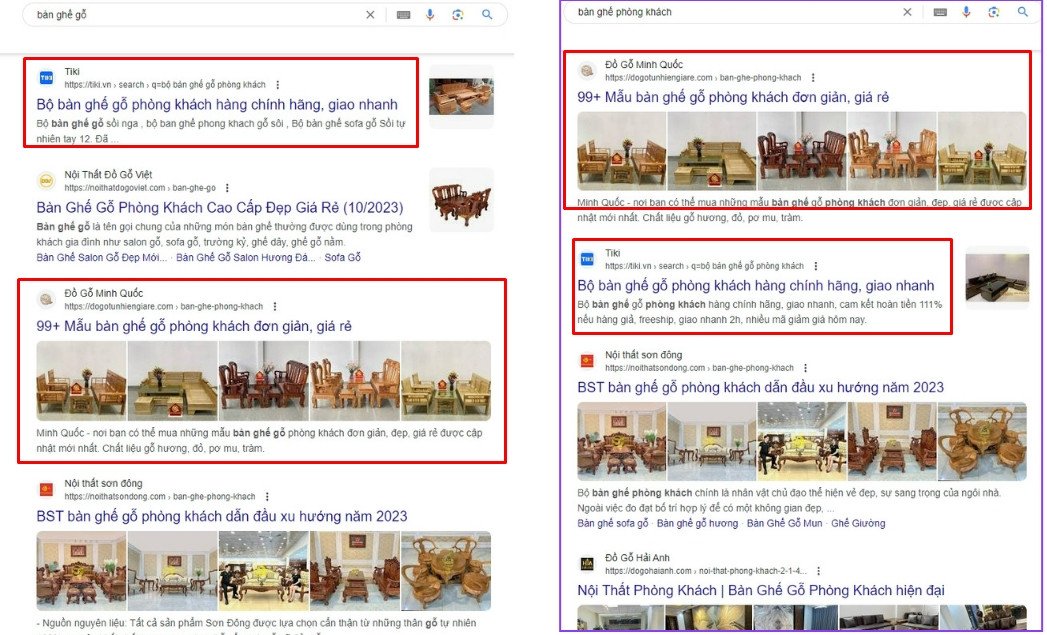 So sánh kết quả tìm kiếm gỗ mun