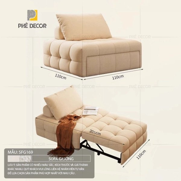 Sofa giường là một giải pháp nội thất thông minh tương tự tủ quần áo kết hợp bàn học, giúp tiết kiệm không gian