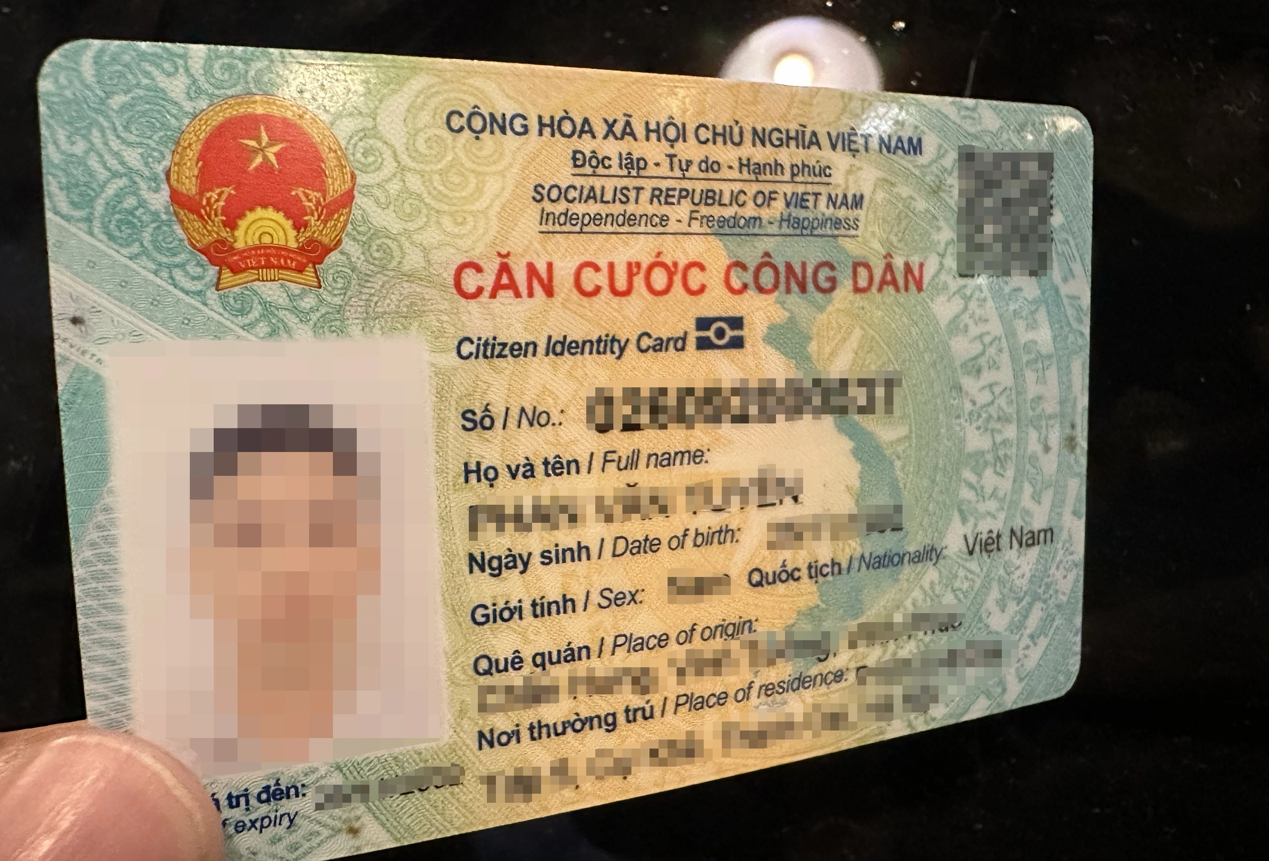 Ảnh minh họa thẻ CCCD gắn chip