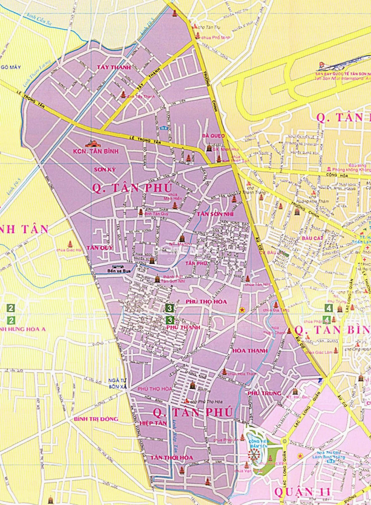 Bản đồ hành chính Quận Tân Phú TPHCM