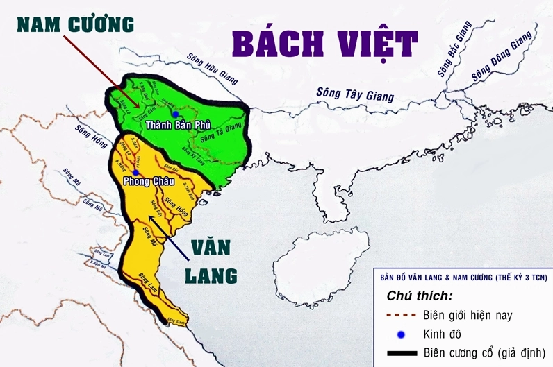 Nhà nước Văn Lang: Nguồn cội lịch sử và bài học cho tương lai 2026 Bản đồ nhà nước Văn Lang và Nam Cương