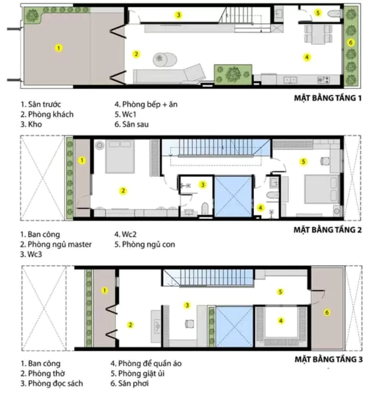 Bản vẽ mặt bằng nhà cấp 4 5x20 đẹp, bố trí công năng tối ưu
