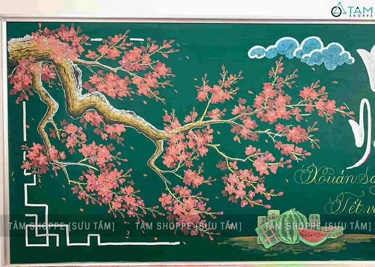 Vẽ Bảng Tết 2026: Ý Tưởng Sáng Tạo & Hướng Dẫn Chi Tiết Bảng tết với phong cách vẽ truyền thống