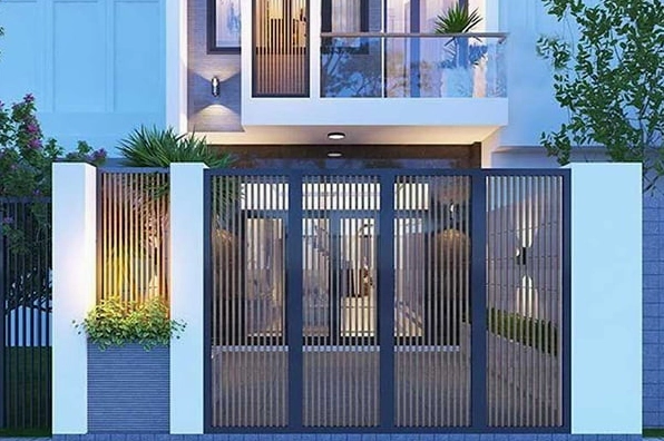 Cổng Nhà: Nâng Tầm Kiến Trúc và An Ninh Năm 2026 Cổng nhà phố hiện đại với thiết kế thông minh