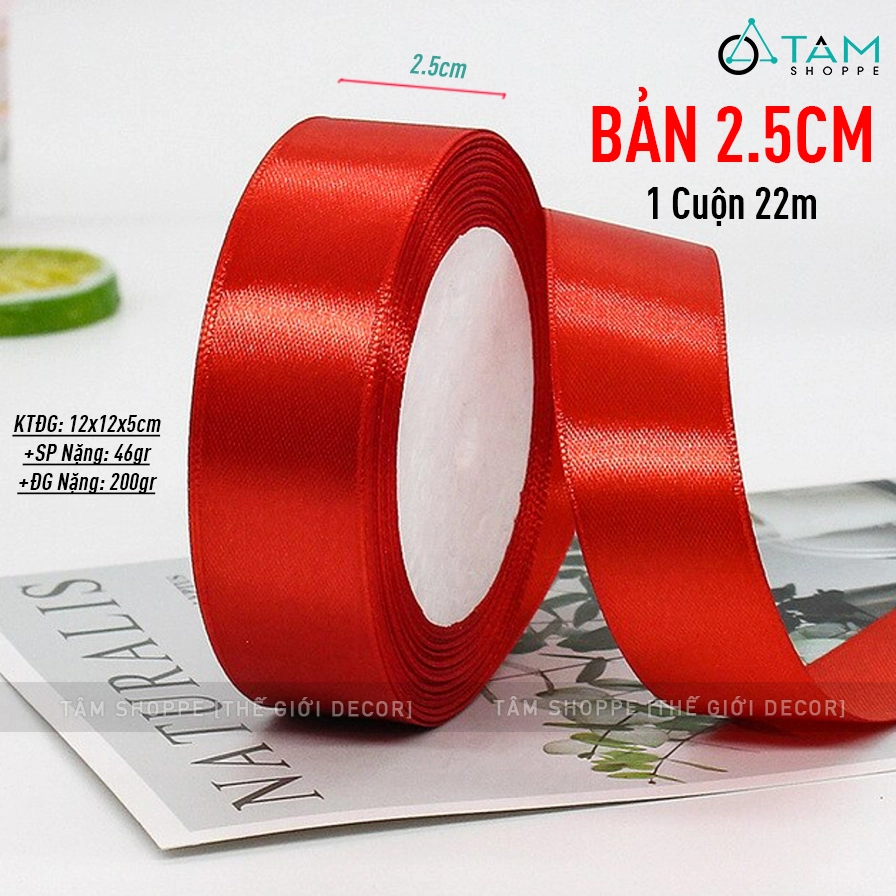 Cuộn dây ruy băng lụa đỏ