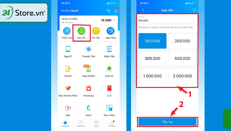 Cách Nạp Tiền Vào Zalo Pay Nhanh Chóng và An Toàn 2026 Giao diện nạp tiền Zalo Pay trên ứng dụng