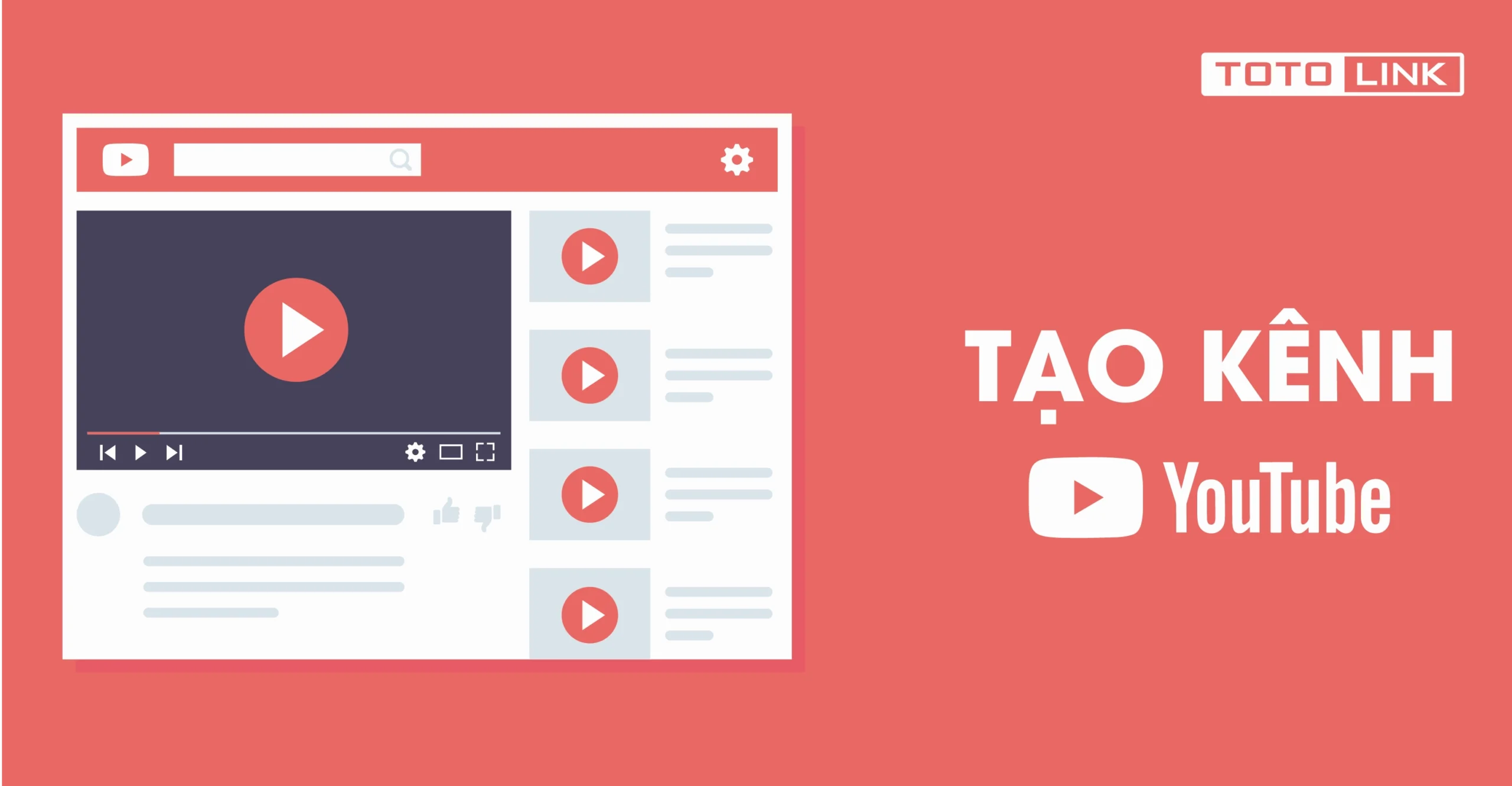 Giao diện tạo kênh YouTube