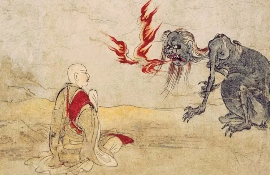 Hình ảnh minh họa một ngạ quỷ với dáng vẻ tiều tụy và đói khát