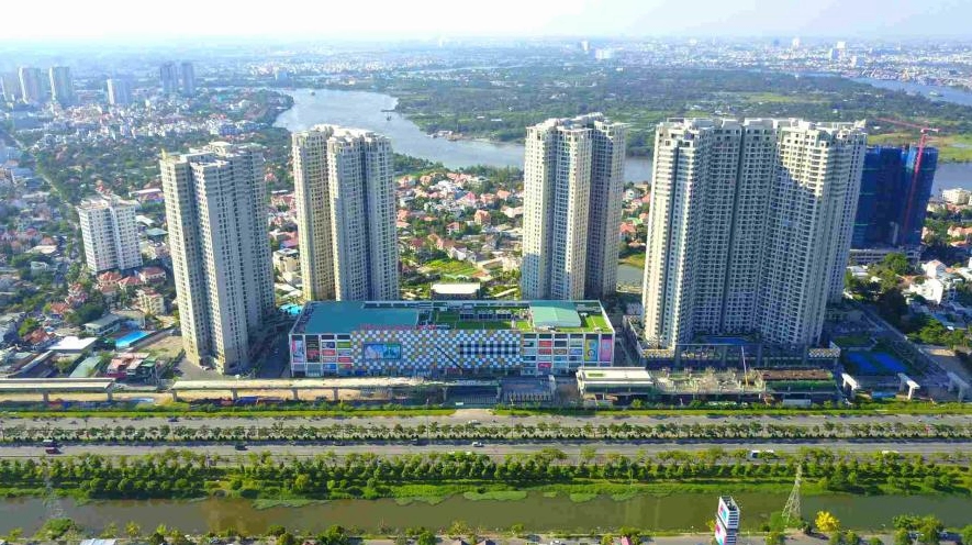 Khuôn viên xanh mát tại Masteri Thảo Điền