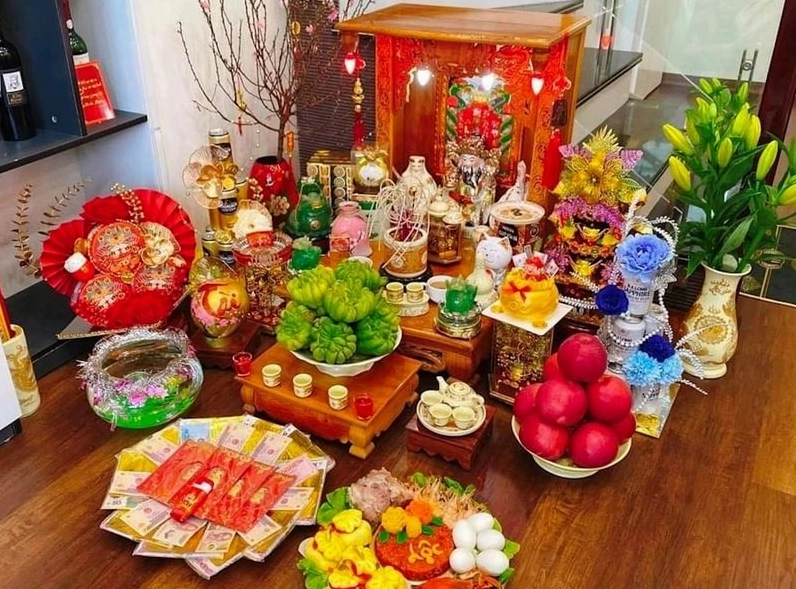 Mâm cúng Thần Tài ngày vía Thần Tài