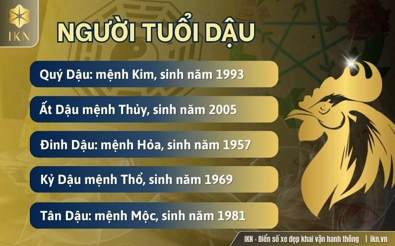 Người tuổi Dậu sinh năm bao nhiêu, mệnh gì