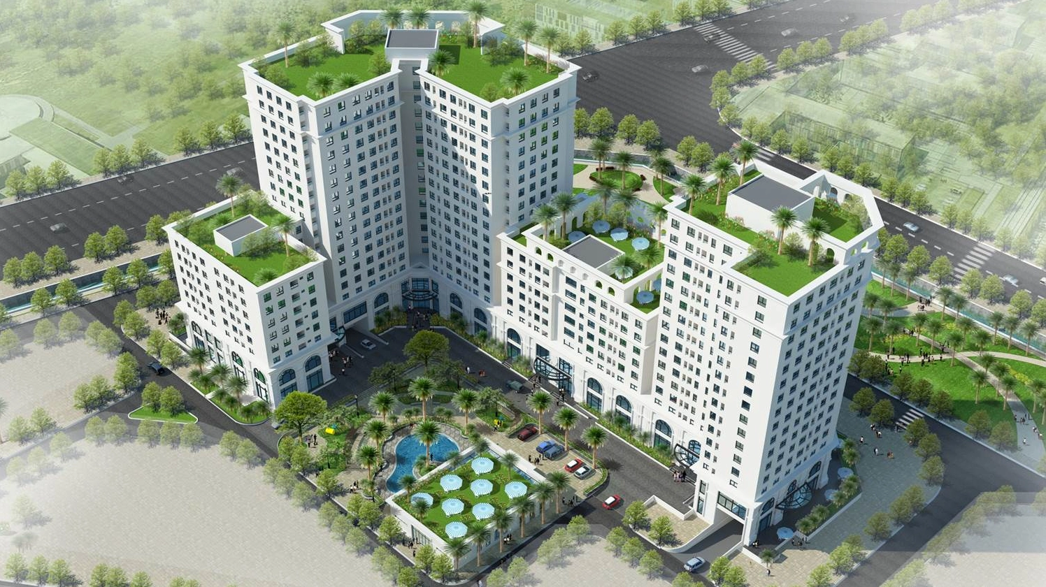 Phối cảnh dự án Eco City Việt Hưng nhìn từ trên cao