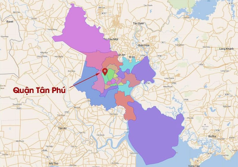 Quận Tân Phú gần các quận nào