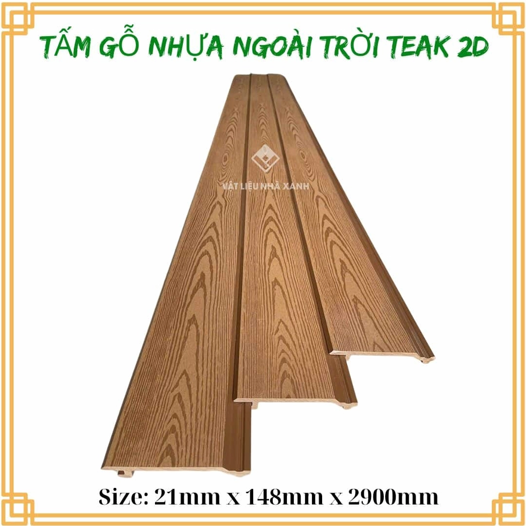 Tấm ốp gỗ nhựa ngoài trời vân gỗ teak