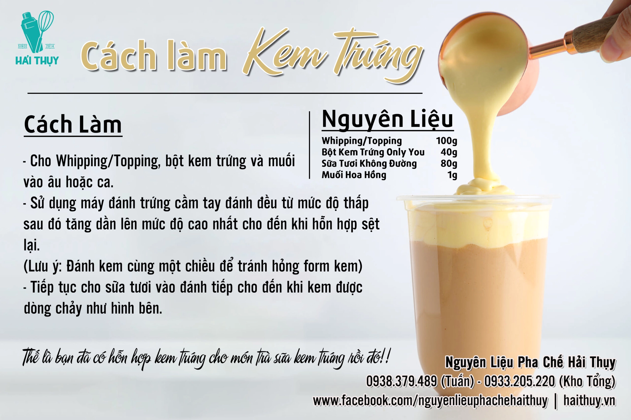 Thành phẩm kem trứng mềm mịn