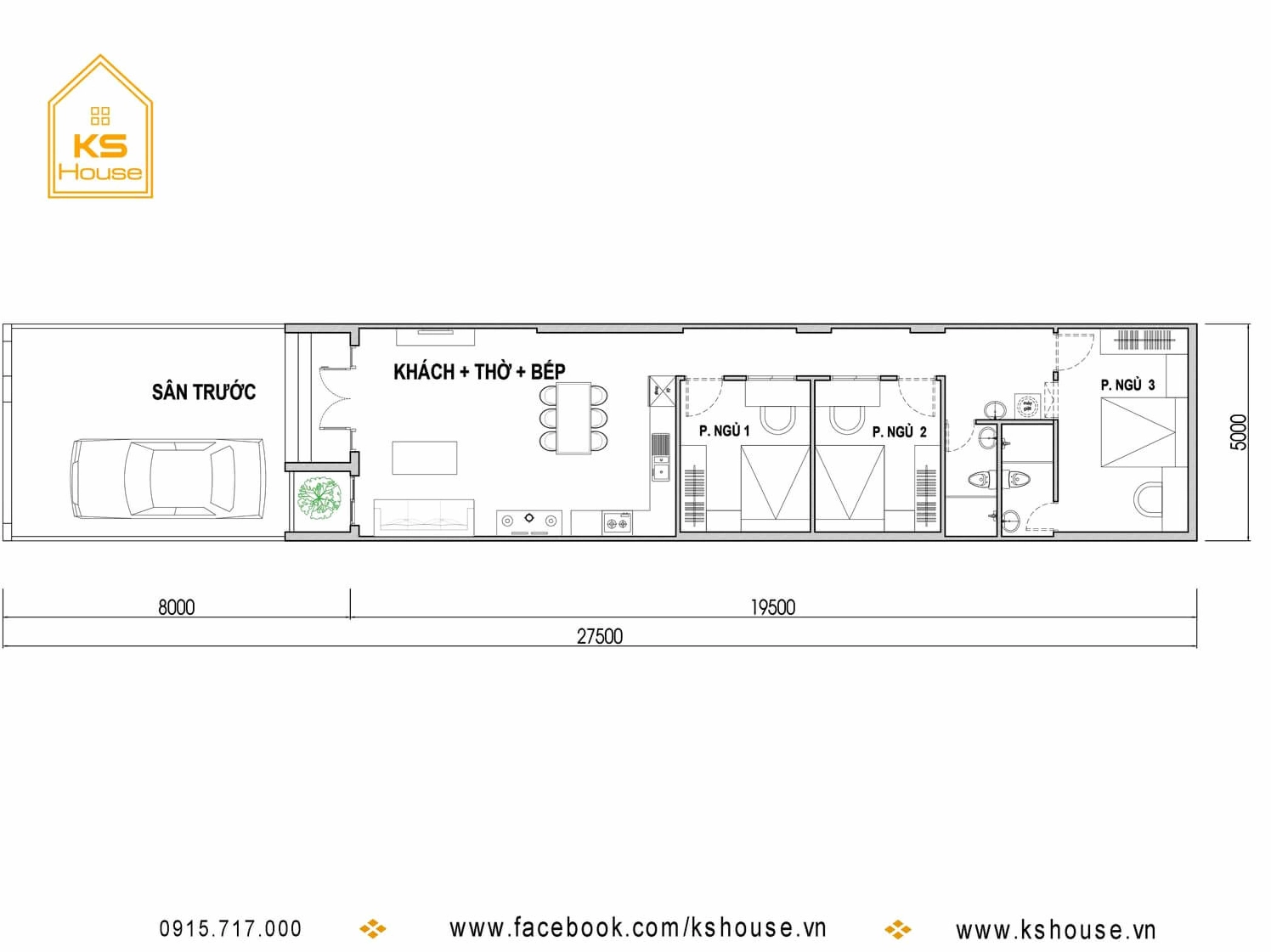 Thiết kế ngoại thất nhà cấp 4 5x20 hiện đại, trẻ trung