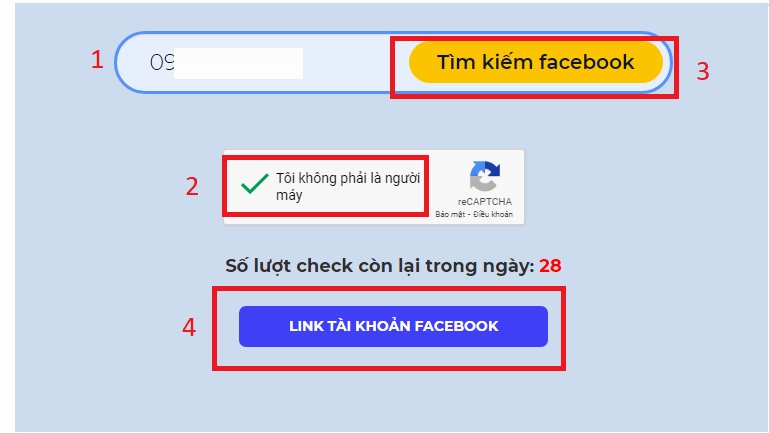 Tìm Facebook qua số điện thoại trên giao diện Facebook
