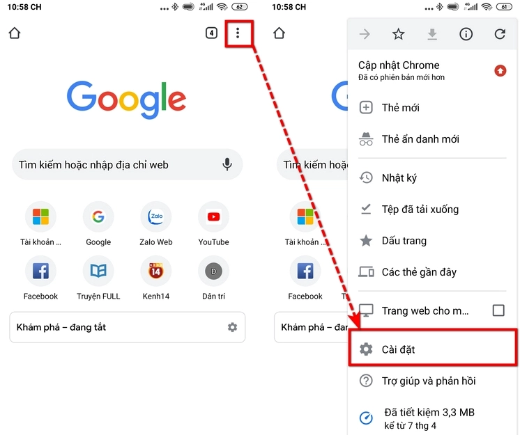 Trình quản lý mật khẩu Chrome Android