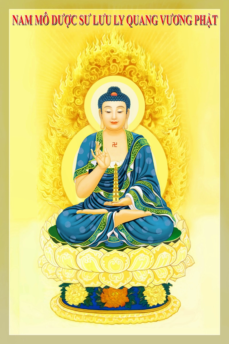 Phật Dược Sư: Nguyện Lực Cứu Khổ, Mang Bình An Đến Thế Gian Tượng Phật Dược Sư ngồi trên đài sen