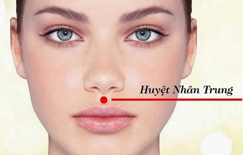 Vị trí huyệt nhân trung trên khuôn mặt