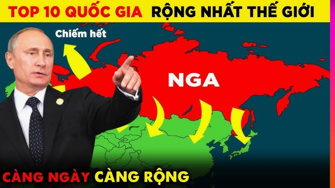 Bản đồ Liên bang Nga với diện tích khổng lồ