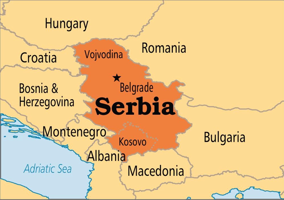 Bản đồ Serbia