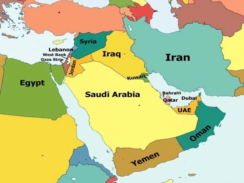 Bản đồ vị trí Qatar tại Tây Nam Á
