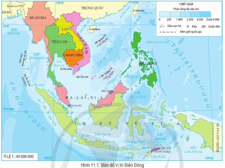 Biểu đồ vùng biển Việt Nam trên Biển Đông