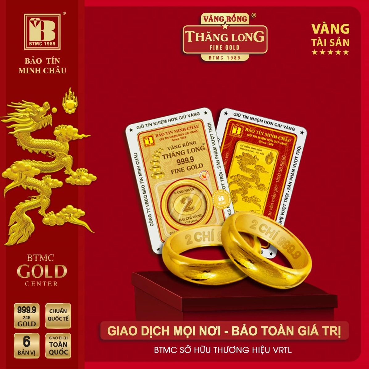 Các sản phẩm trang sức vàng 9999 tại Bảo Tín Minh Châu