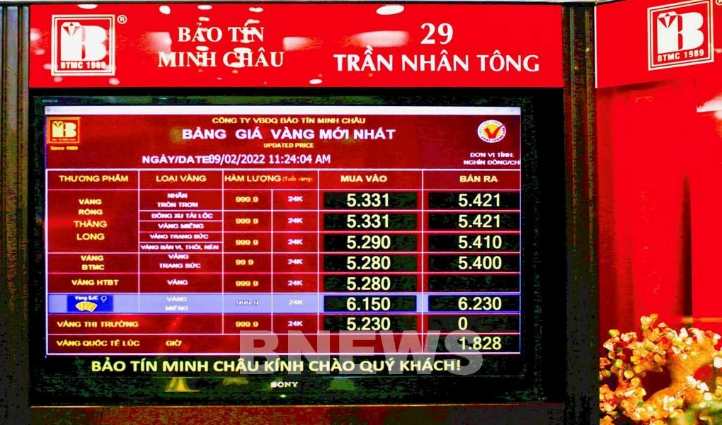 Cửa hàng Bảo Tín Minh Châu giao dịch vàng