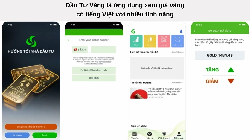 Giá vàng trực tuyến, ngoại hối, smartphone: Góc nhìn 2026 Giao diện ứng dụng xem giá vàng trên smartphone