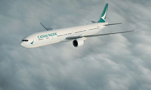 Logo và máy bay Cathay Pacific