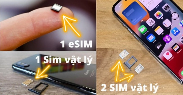 So sánh khay SIM vật lý và eSIM trên iPhone